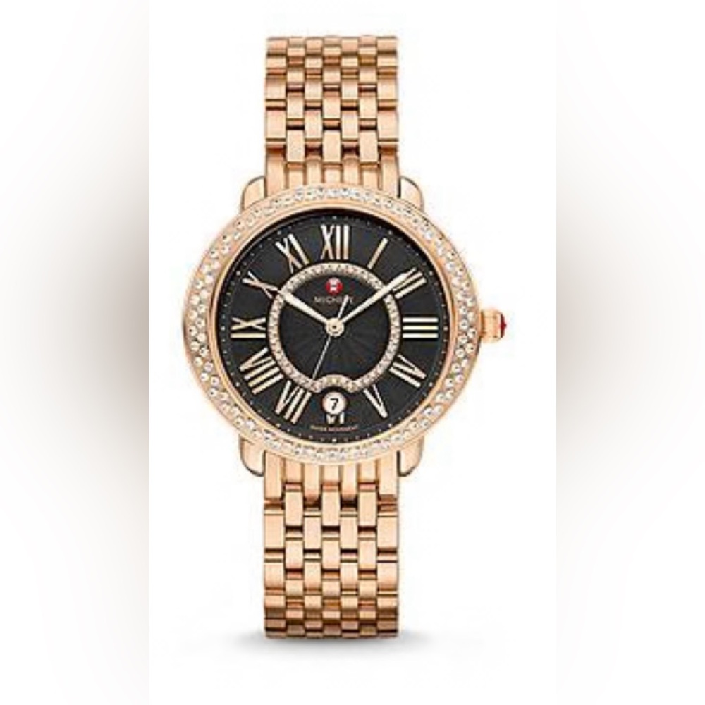 NIB Michele Rose Gold Diamond Serein Watch